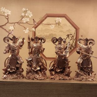 精工紫铜五寸15公分四大天王佛像持国广目增长多闻天王家居摆件