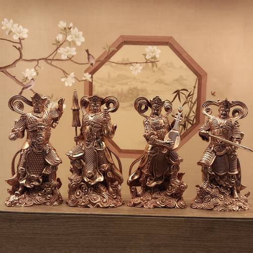 精工紫铜五寸15公分四大天王佛像持国广目增长多闻天王家居摆件