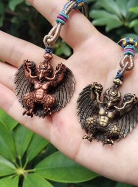 西藏精工民族风紫铜做旧大号金翅大鹏鸟吊坠男女款大鹏金翅雷震子