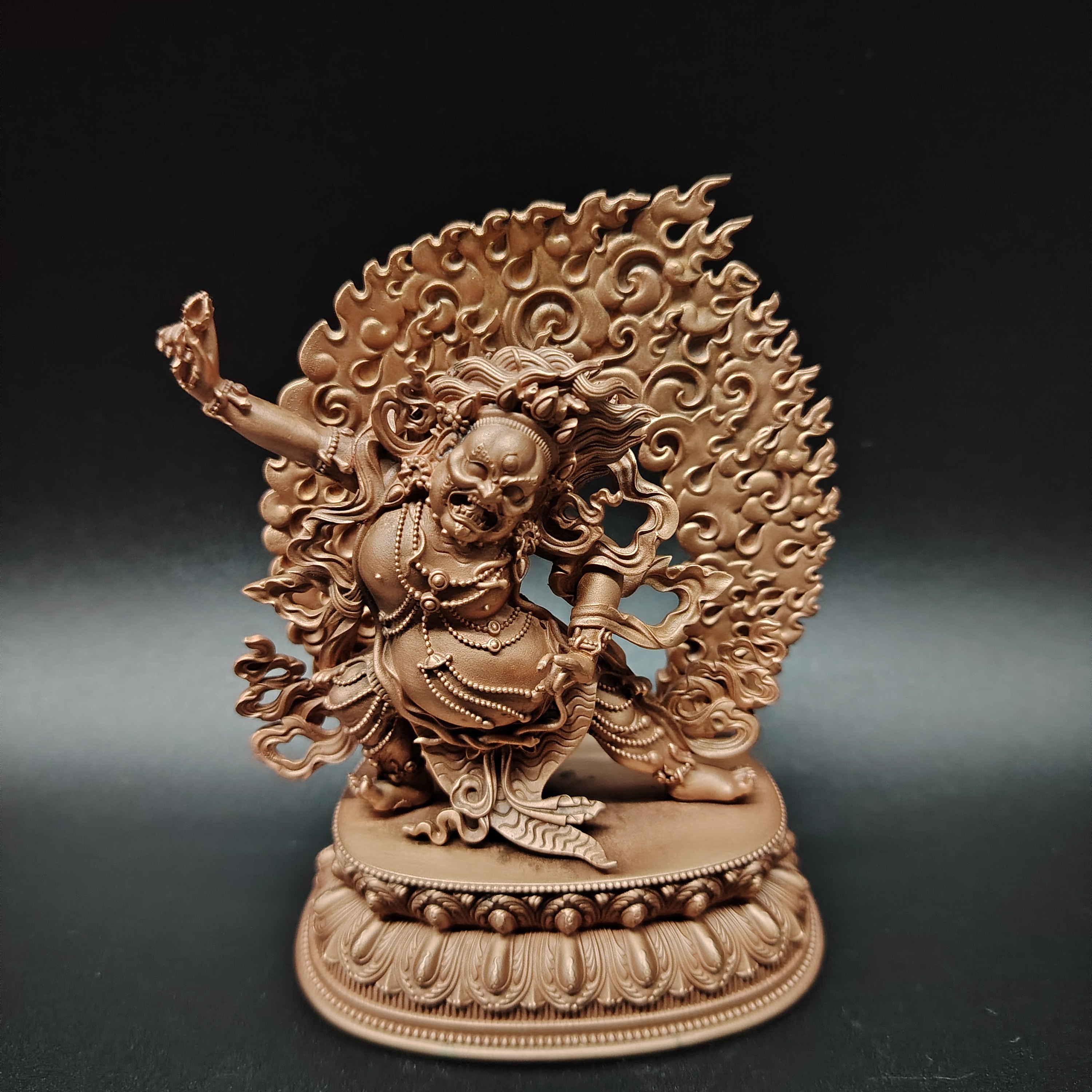 红铜藏传二臂金刚手菩萨佛像摆件室内家用桌面工艺品车载随身铜像