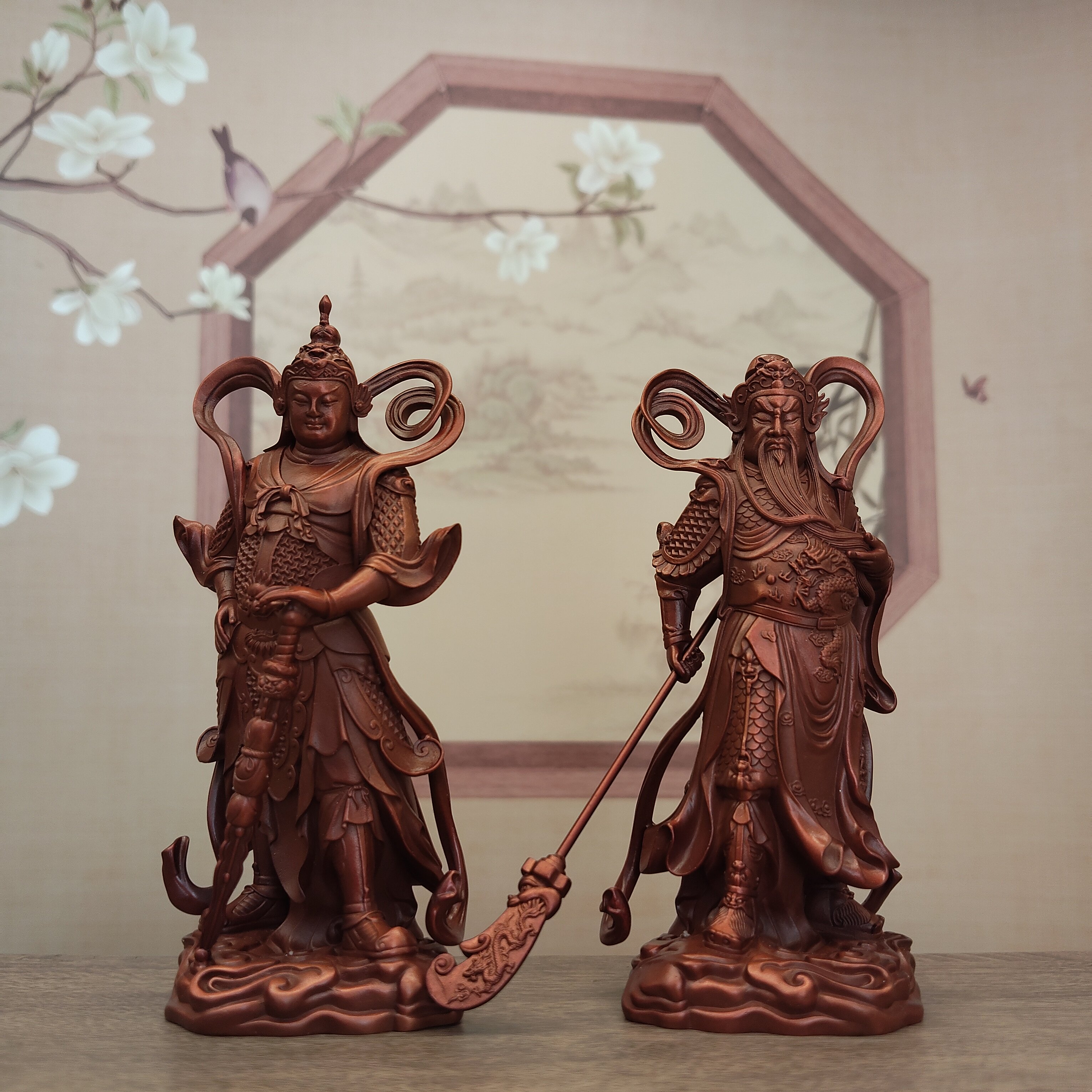 藏式尼泊尔手工艺红铜珈蓝韦陀佛像三寸随身小铜像佛堂寺庙供桌面
