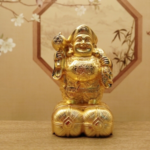 尼泊尔工艺铜镀金大黑天财神居家摆件佛堂寺庙供奉工具桌面车载像