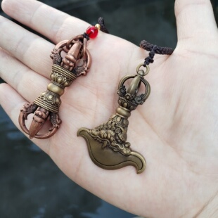 藏传密宗紫铜钺刀随身挂件项坠男女款个性创意吊坠送礼保吉祥平安