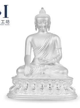 纯银999小佛像释迦摩尼纯铜镀金口袋随身佛佛祖供奉摆件