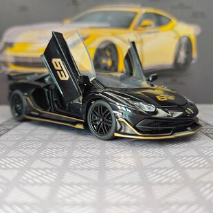 新款 仿真兰博SVJ63合金车模摆件敞篷超级跑车男孩玩具
