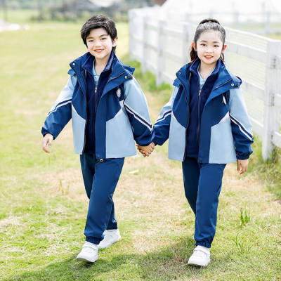 秋冬季校服高中户外青少年冲锋衣男女初中学生三合一可拆卸外套