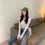 Màu đỏ gợi cảm từ cổ áo dài tay áo thun nữ đầu thu mỏng thon gọn ngắn in áo sơ mi váy thể thao thủy triều - Trang phục thể thao quần áo tennis nữ chính hãng