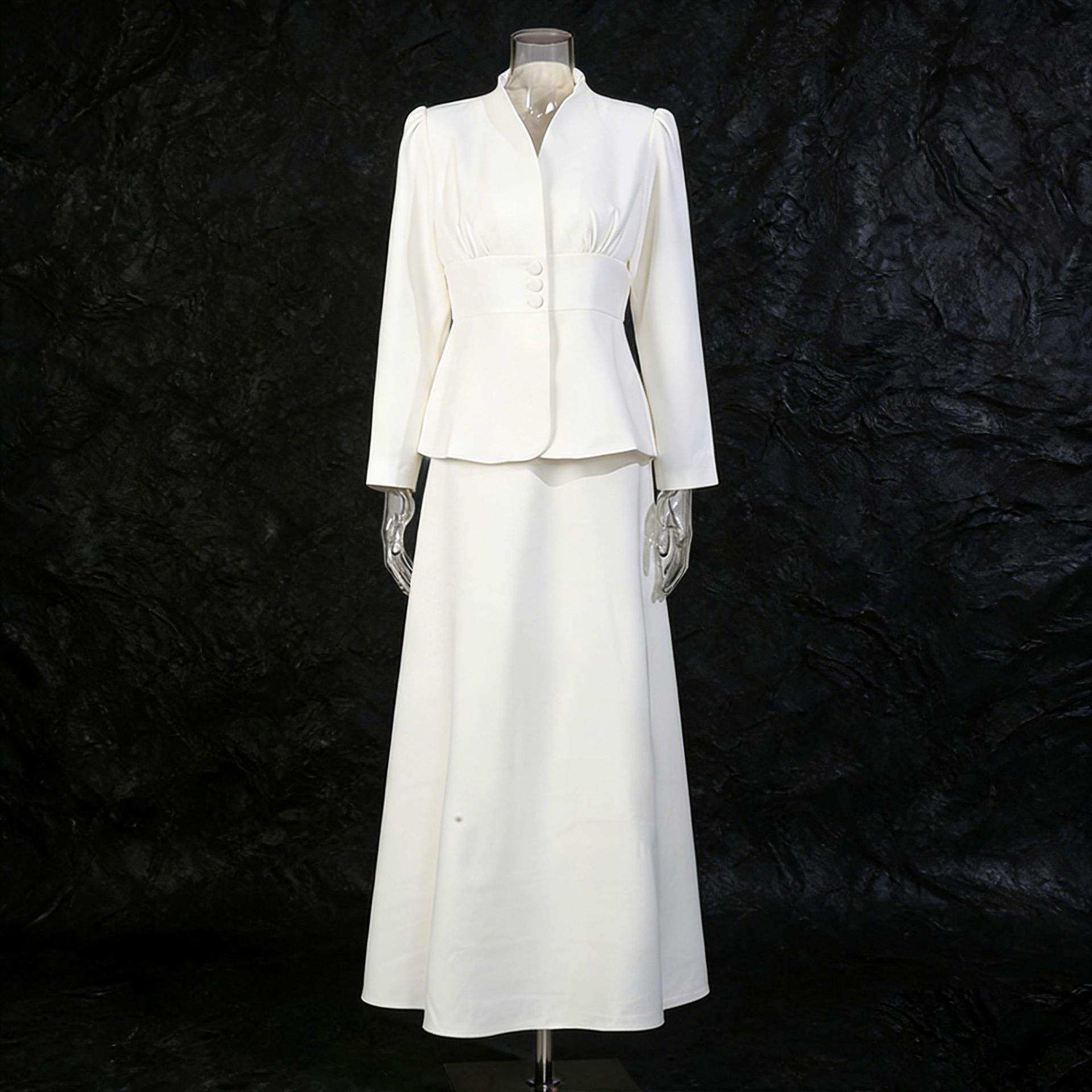 欧美高级感时尚套装 2025收腰显瘦外套+高腰遮肉半身裙两件套纯色,女装/女士精品,时尚套装,淘宝优惠券,粉丝福利购,淘宝优惠卷