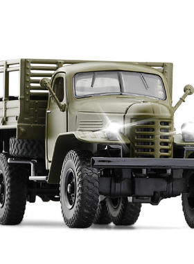 新款玩具合金汽车模型1:32经典解放CA30军事卡车六轮开门声光盒装