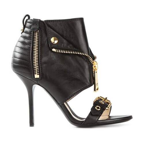 跨境欧美时装凉鞋 皮带扣翻边细高跟女鞋 外贸亚马逊大码鞋shoes
