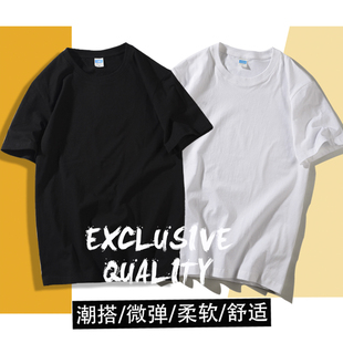 200克精梳棉男女圆领休闲宽松工作服班服文化衫T恤定制LOGO