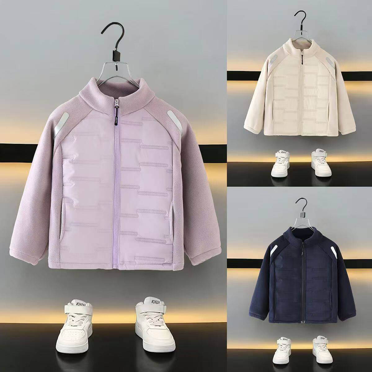 男女童秋冬季防风外套2025洋气韩版棉服薄棉袄中大童外套休闲运动