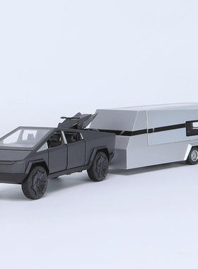 新款 车致401盒装露营皮卡房车1/32仿真儿童声光合金车模型玩具