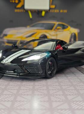新款 嘉业仿真克耳维特C8合金跑车模型声光汽车摆件礼物男