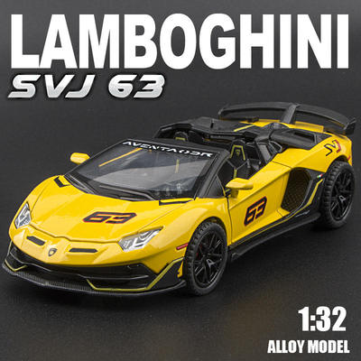 1:32兰博SVJ63合金汽车模型仿真敞篷跑车摆件儿童玩具礼物男