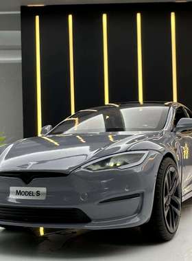 新款XLG合金车模1比24特思拉modelS声光玩具汽车音乐模型摆件藏品