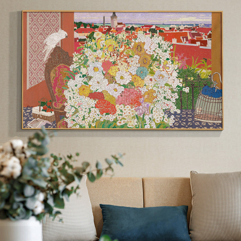 观无原作版画/高连保《又见花开》客厅沙发背景墙卧室床头装饰画