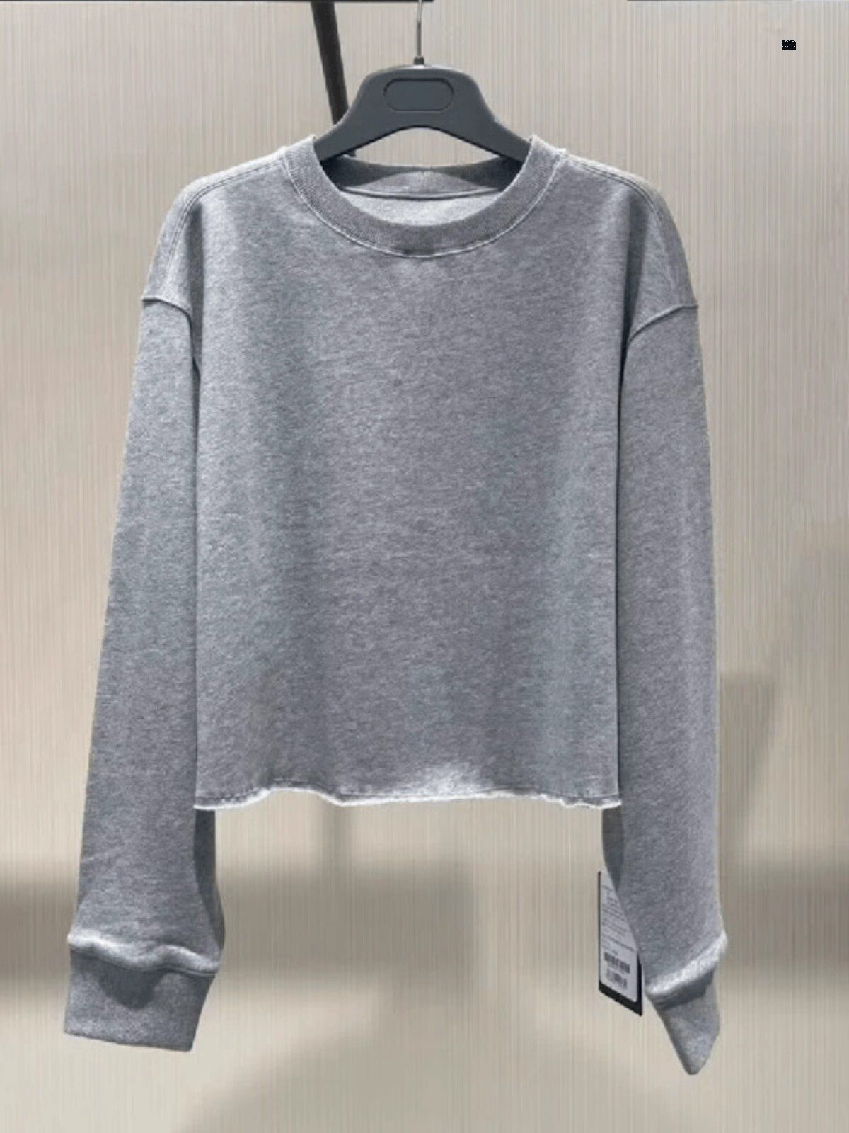 A家女装专柜正品2023秋新款圆领灰色休闲卫衣5300936-4220431-001