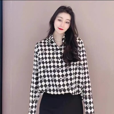 G家女装专柜正品宽松棋盘格老爹长袖衬衫女1300246-1K16321-001