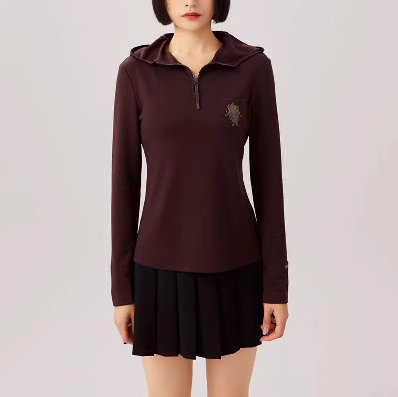 [商场同款]2025早秋上衣修身显瘦拉链连帽衫长袖T恤卫衣女5300662