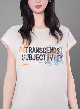 [商场同款】2025夏新款印花字母圆领短袖T恤女530096-42040EP