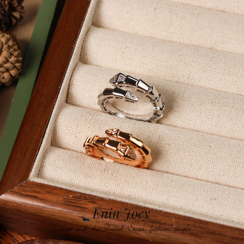 高版头尾镶锆石镀金设计高级戒指