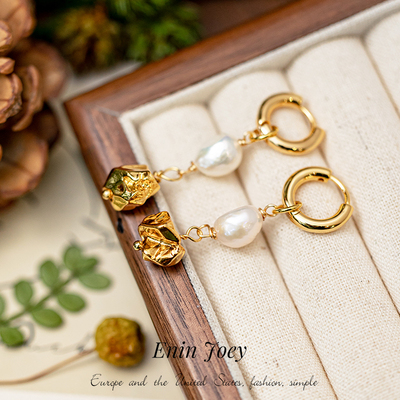 EninJoey珍珠耳坠高级感长款耳环