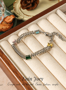 9.03高品质  彩色高级锆石/铜加厚镀真金 高级感手链女