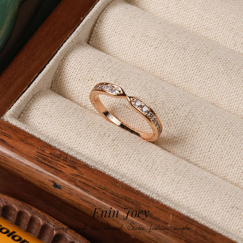 7.26高品质 高版/锆石/黄铜厚镀真金 百搭细款轻奢戒指