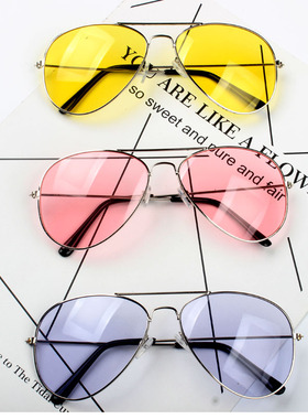 经典夜视镜明星同款网红黄色透明太阳眼镜复古潮款蛤蟆镜男女墨镜