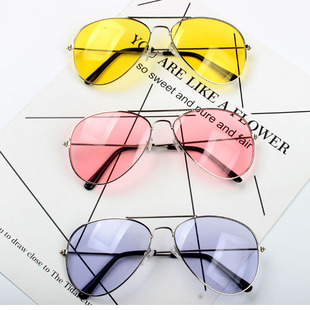 蛤蟆镜男女墨镜 网红黄色透明太阳眼镜复古潮款 经典 夜视镜明星同款