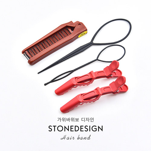 儿童梳子小女孩女童便携随身折叠梳编发套装长发专用防静电不伤发 - 封面