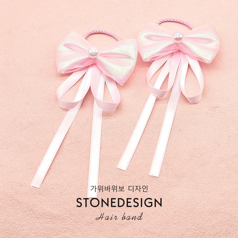 中国风小女孩蝴蝶结皮筋对圈