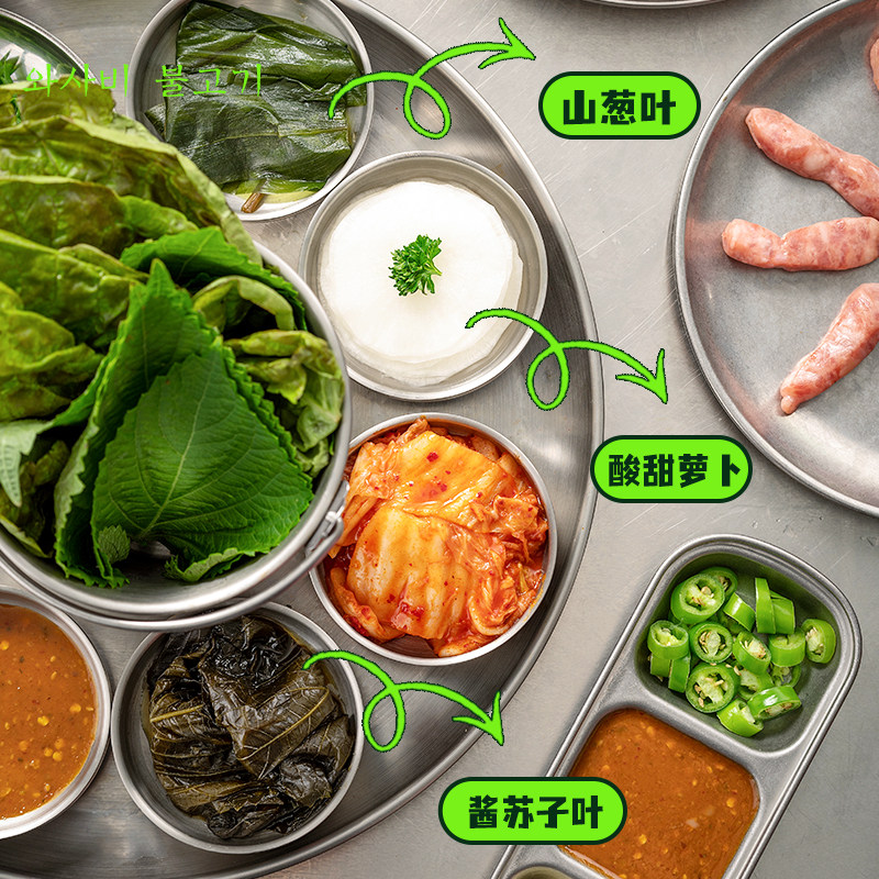 烤肉店商用同款包肉菜山蒜叶
