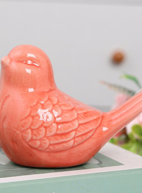 可爱小鸟摆件仿真饰品现代简约