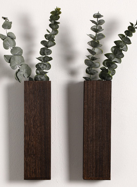 跨境新品木质墙壁花瓶干花绿植置物架 简约家居卧室装饰壁挂