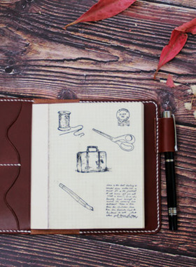 皮匠老王  A6定页手账本材料包 附教学视频 手工皮具手作DIY