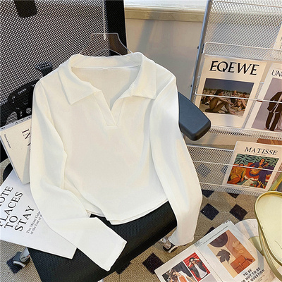 翻领针织衫女常规常规短袖