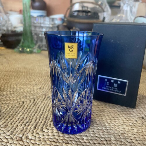 日本制 高级水晶品牌 kagami 水晶玻璃杯 切子杯  酒杯 1-108