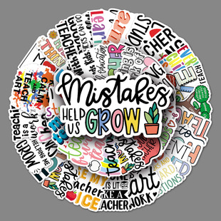 50Pcs Teacher Stickers Teaching Waterproof Vinyl Decals