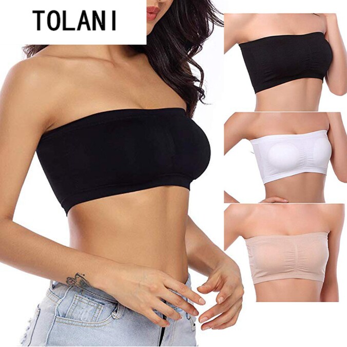 Women Seamless Bandeau Strapless Bras Stretch Tube Top女抹胸
