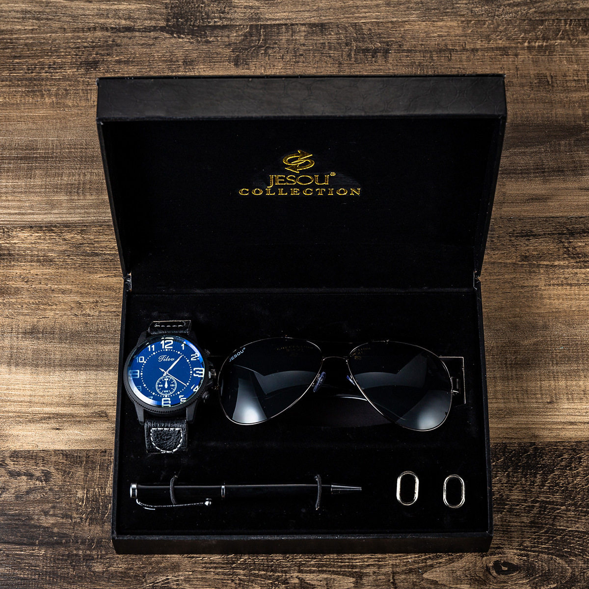 Gifts for men, exquisite watch   pen Sunglasses set
