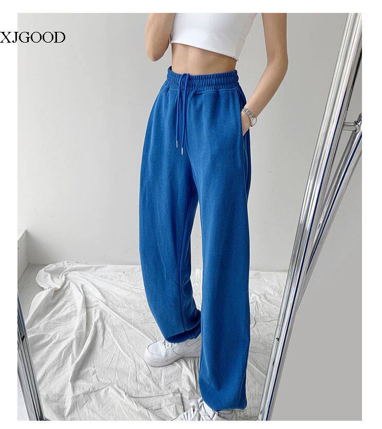 女生抽绳松紧腰束脚阔腿裤 Drawstring Elastic Waist Sweatpants