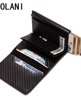 Automatic Card Holder Vintage PU Leather Mini Wallet Busines