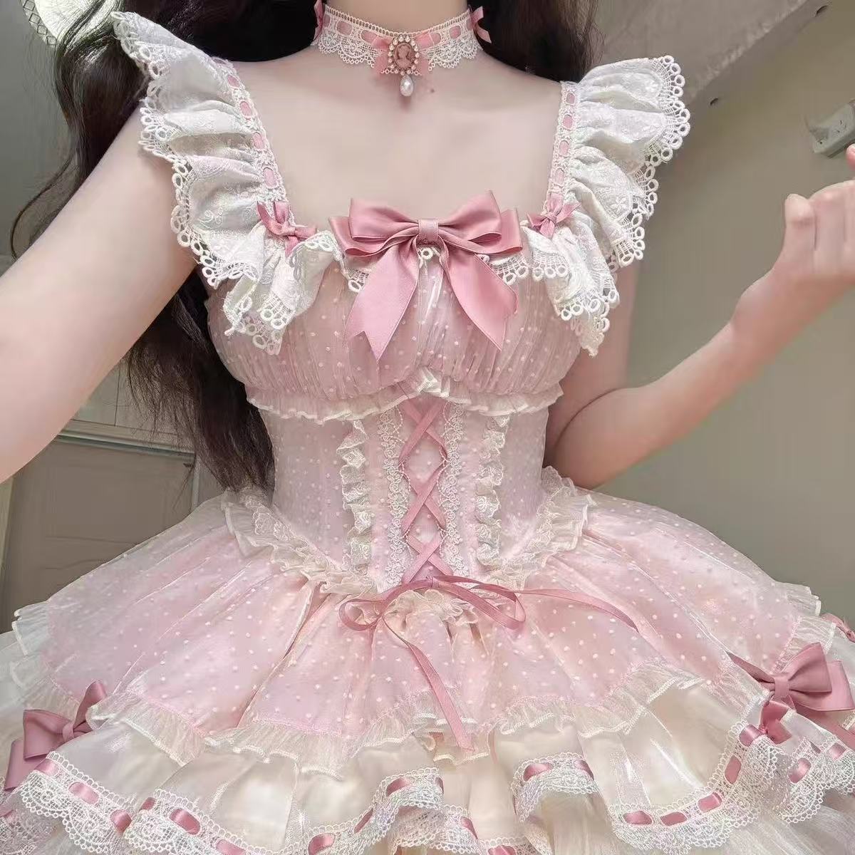 小芙蝶心动玩原创芭蕾风蛋糕裙连衣裙Lolita 公主裙萝莉塔成人礼