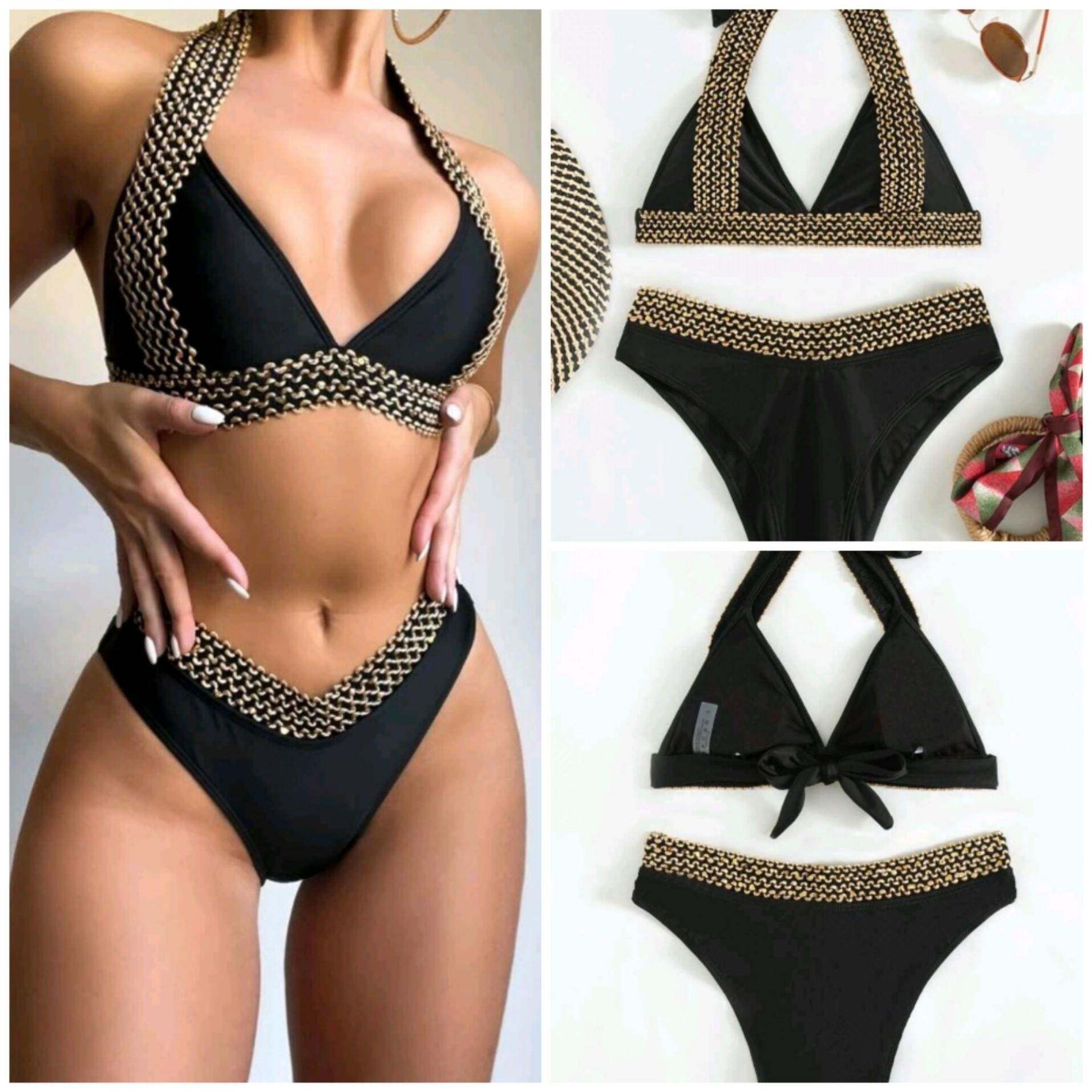 bikini2023新款外贸跨境欧美性感三角分体比基尼女士泳装