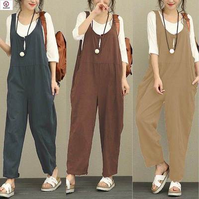 2019 Plus Size Ladies casual pants overalls women jumpsuit