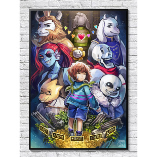 传说之下游戏海报 Undertale周边Sans超大壁纸宿舍卧室墙贴装饰画