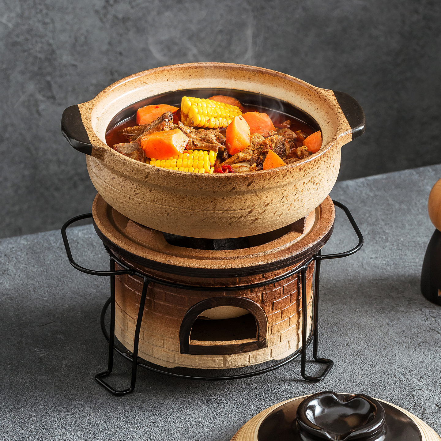 家用大号老式土陶砂锅套装燃气灶专用耐高温干烧不裂炖汤锅打边炉