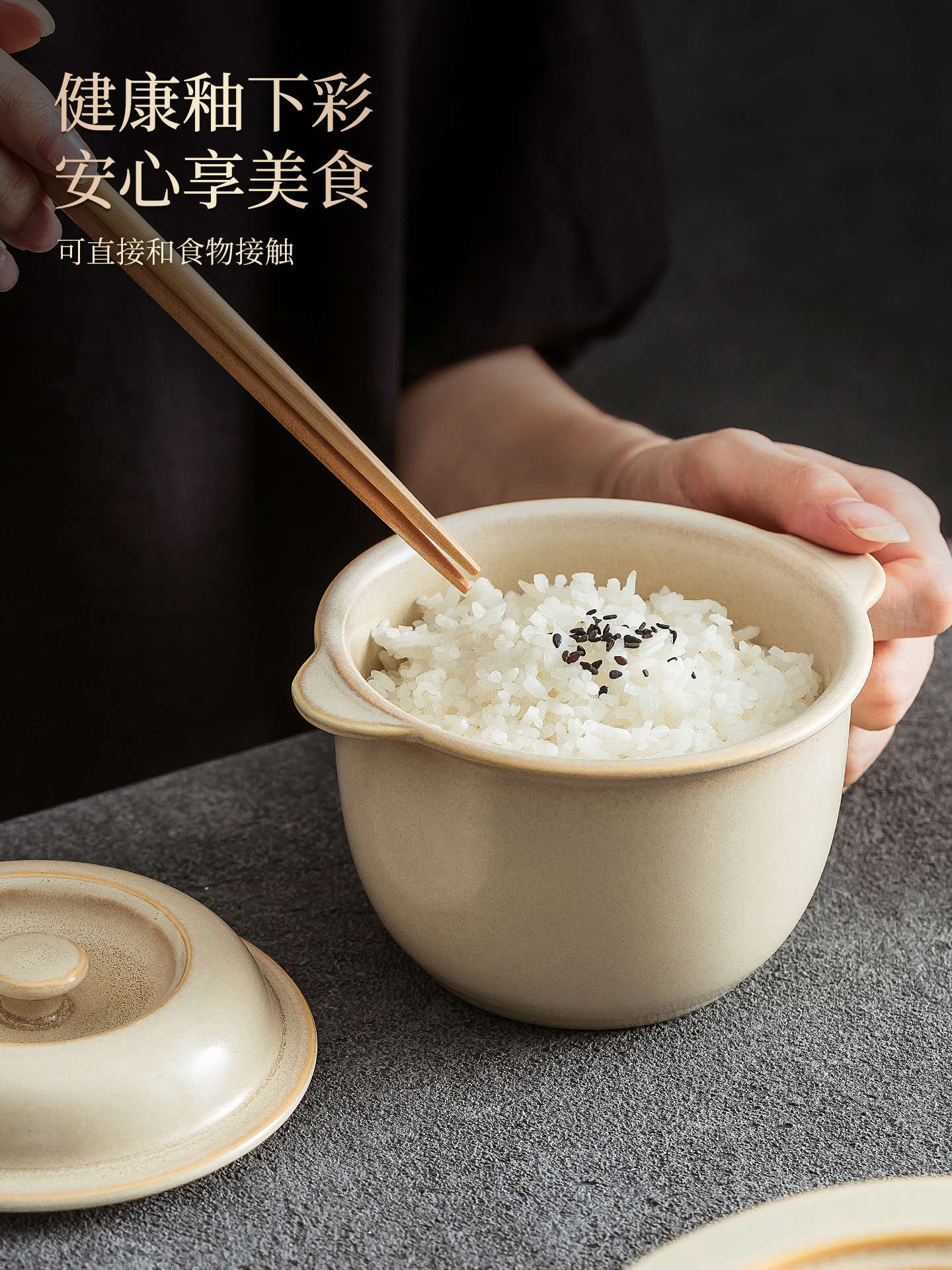 2025新款特别好看的精致高颜值釉下彩陶瓷炖罐家用的隔水炖盅汤盅